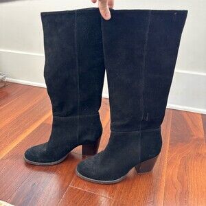 Crevo Atty Womens Knee-High Riding Boots Black Block Heel Round Toe 8.5